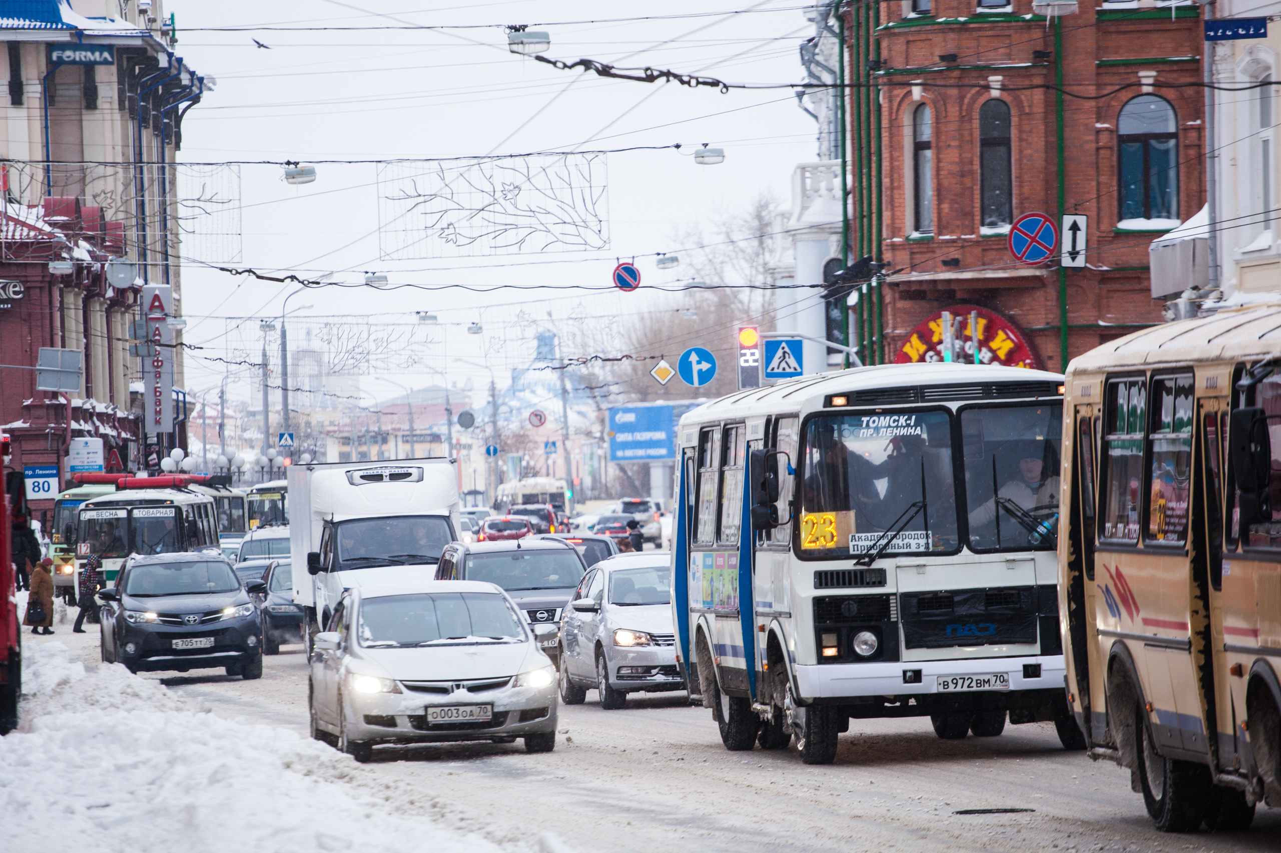 Пробки на дорогах в Томске