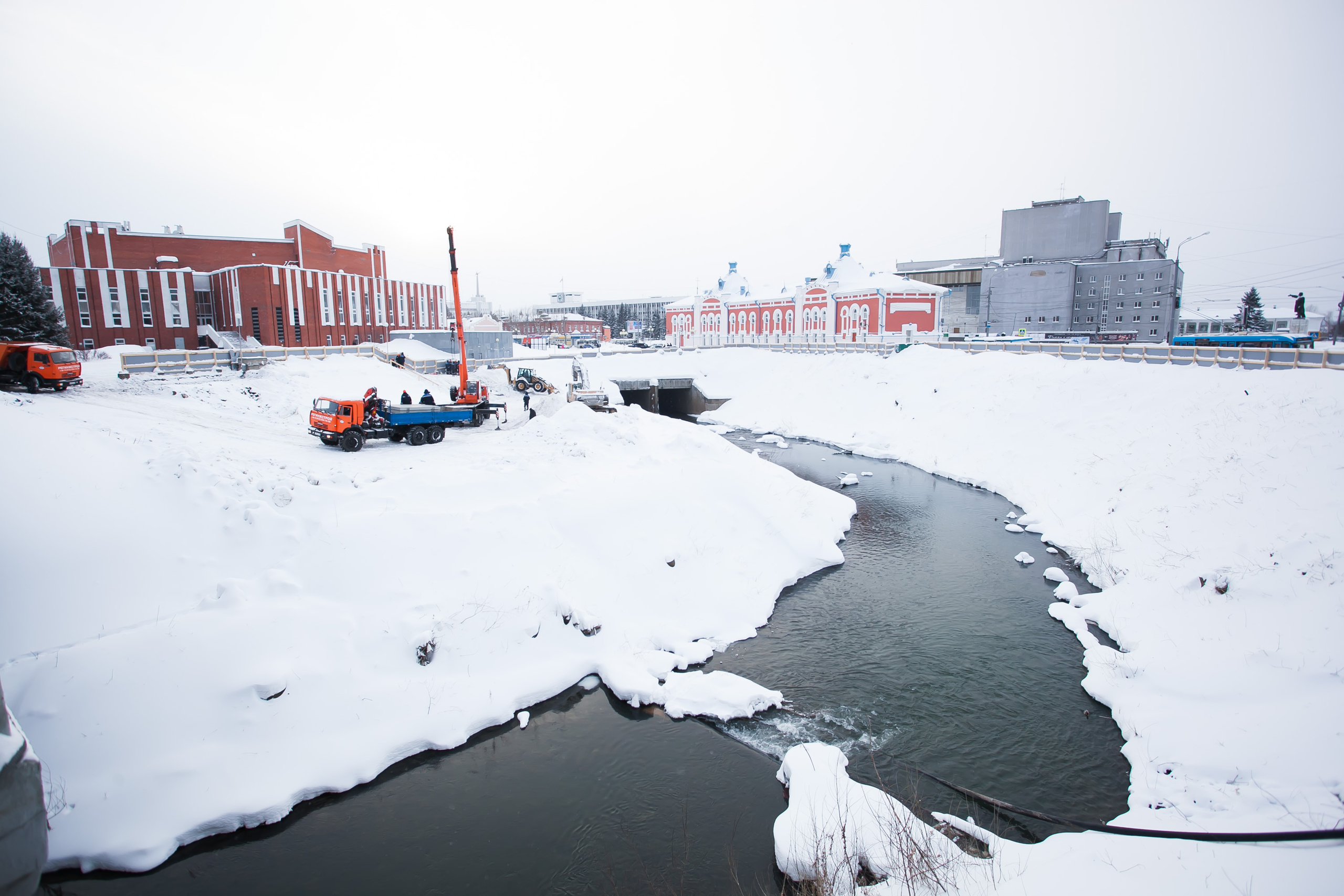 Набережная реки Ушайки Томск зима