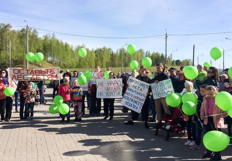 Томичи вышли на митинг против застройки лесопарка в Солнечной Долине