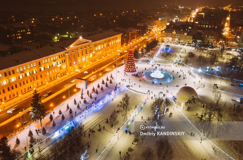 Концерт, зажжение огней на главной елке Томска и открытие ледового городка: праздник пройдет 23 декабря