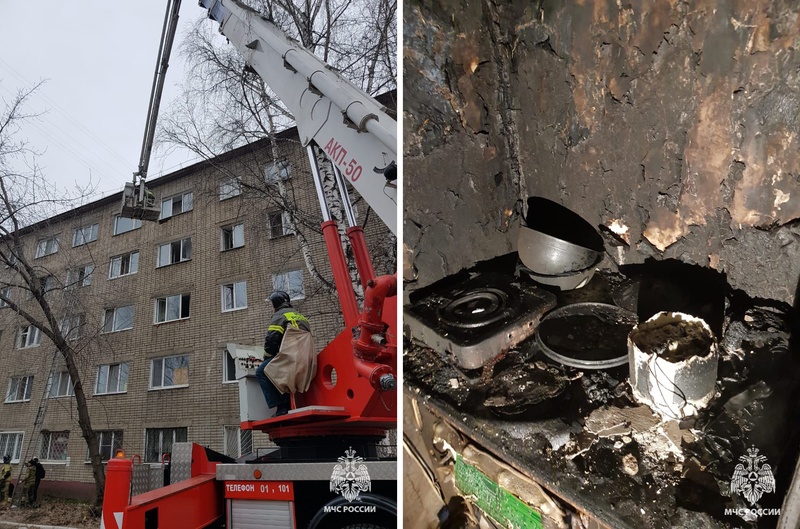 Двое мужчин и маленький ребенок пострадали при пожаре в жилом доме Томска