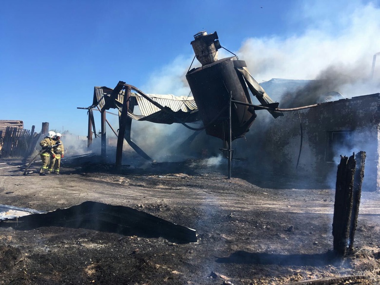 Пожар площадью 1 тыс квадратных метров произошел на пилораме в Тогуре
