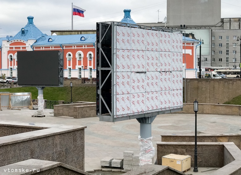 Большой светодиодный экран на набережной Ушайки заработает лишь в сентябре
