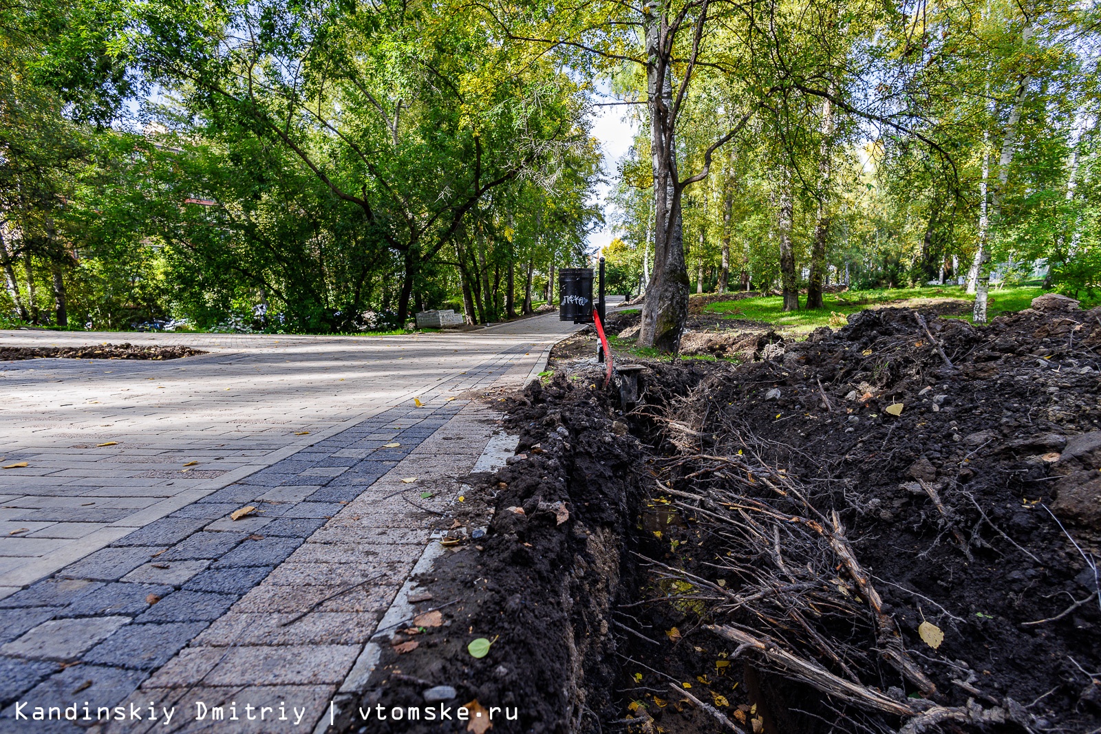 Новая тротуарная плитка провалилась в Буфф-саду Томска. На нее заехал  грузовик | 15.09.2023 | Томск - БезФормата