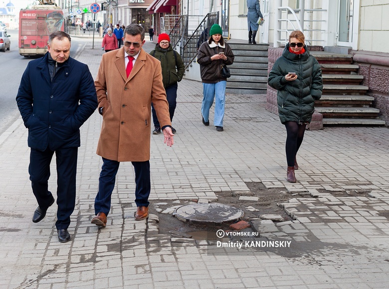 Тротуарную плитку заменят на пр.Ленина в Томске к августу. С дороги уберут колейность