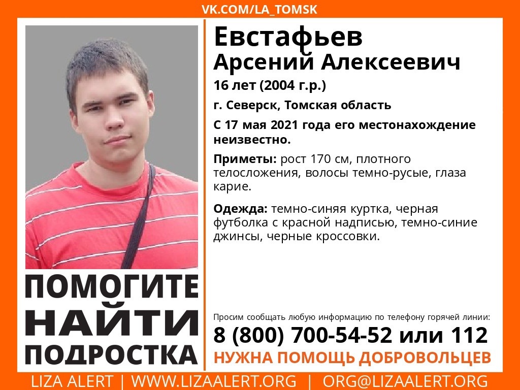 Подросток пропал в Северске. Волонтеры приступили к поискам (обновлено) -  vtomske.ru