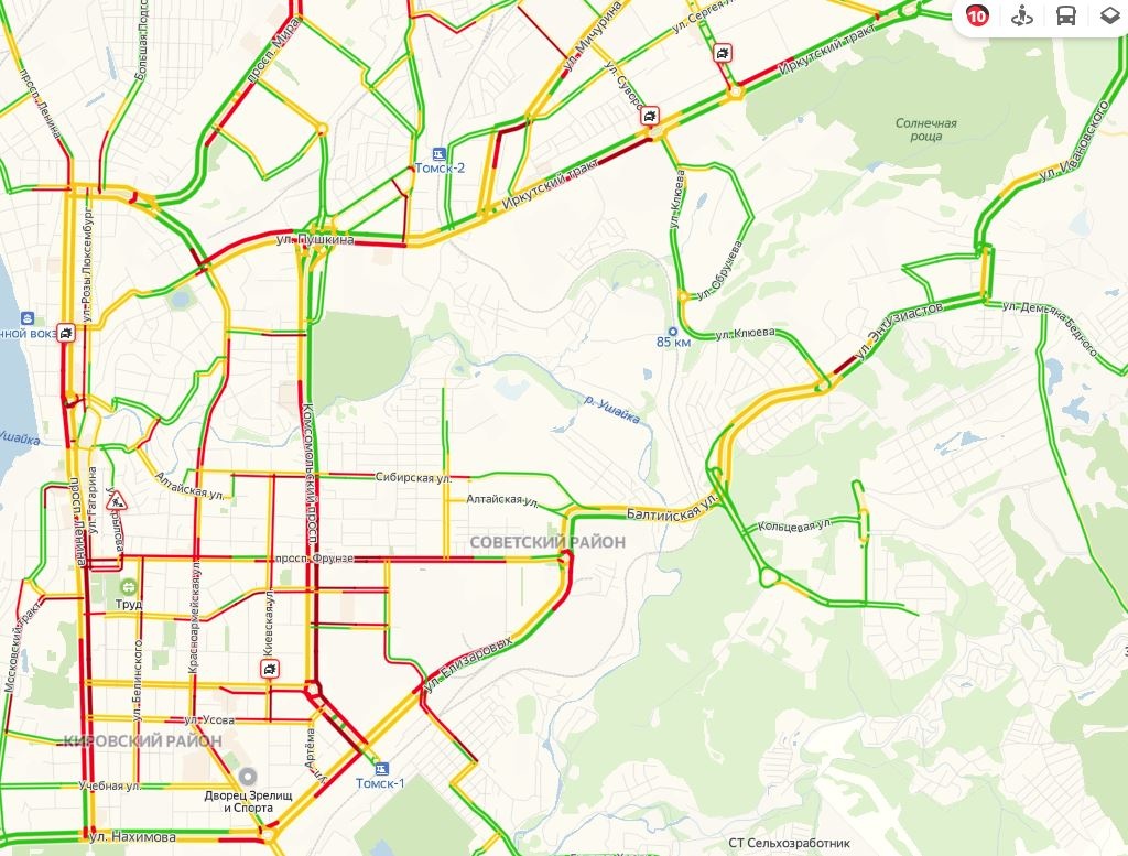 Карта пробок томск