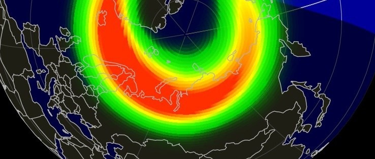 Сильная магнитная буря накрыла Землю. В небе наблюдалось полярное сияние.