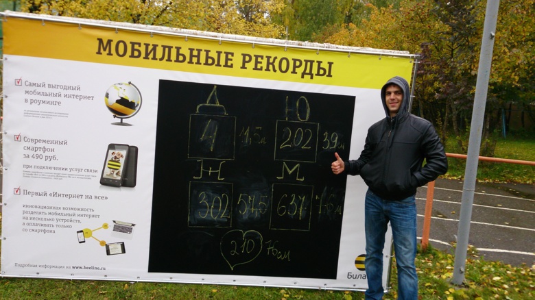 «Билайн» зафиксировал рекорды на чемпионате по метанию телефонов (фото)