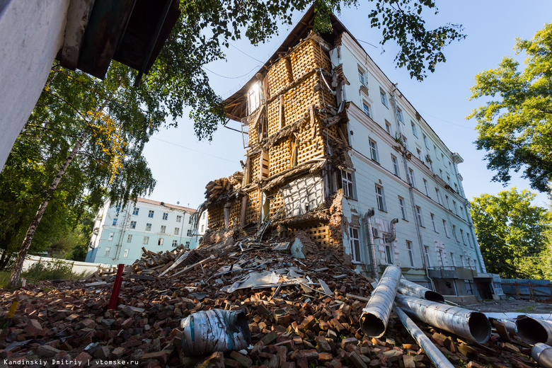 Демонтаж аварийной части здания профилактория ТГУ завершат в течение месяца