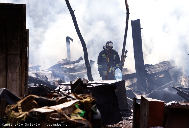 Пожарные спасли собаку из-под завалов горящего дома в Богашево