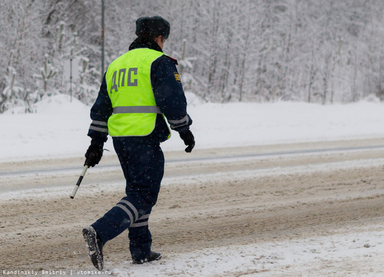 Полицейские спасли семью, чья машина в мороз сломалась на томской трассе