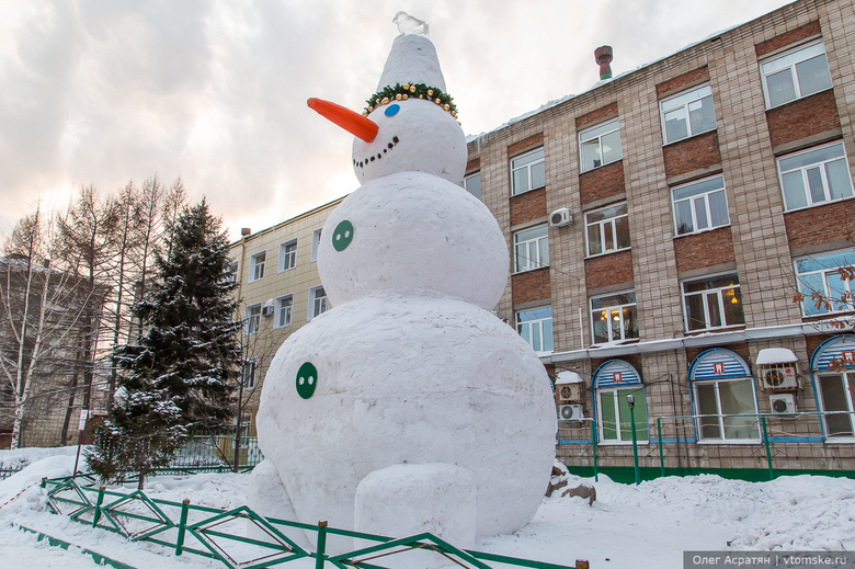 Стотонный снеговик появился на улице Шевченко (фото)