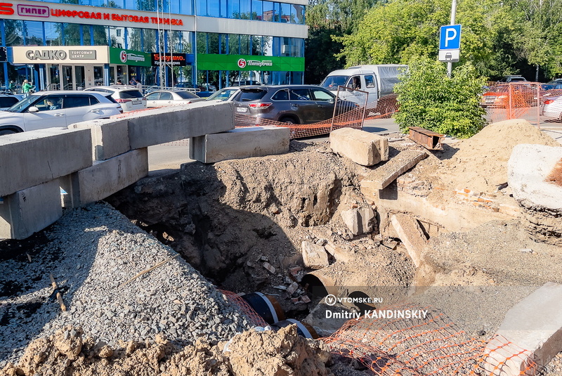 Дорогу и тротуар перекроют на участке ул.Усова в Томске для ремонта теплосетей