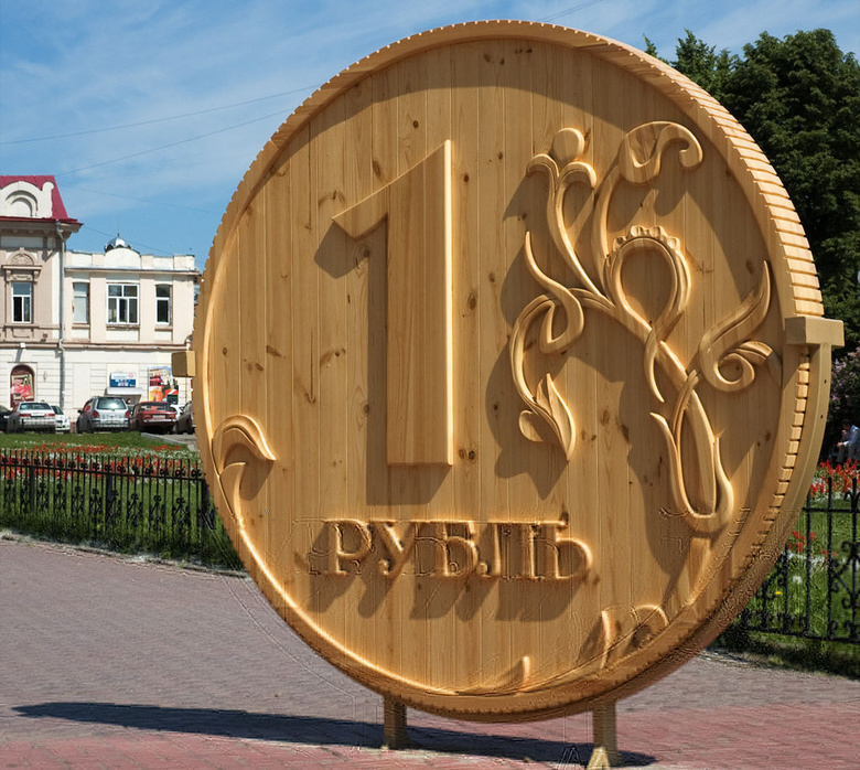 Памятник рублю на два дня установили возле БКЗ