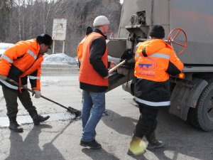 Ямочный ремонт с использованием технологии литого асфальта завершен