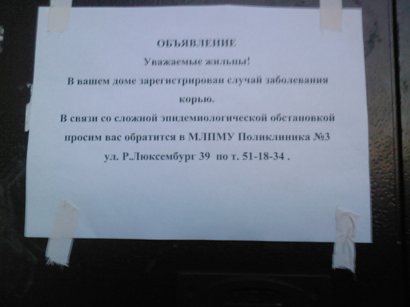 Народные новости: корь в подъезде (фото)