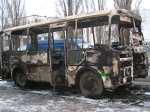 В Томске сгорела маршрутка
