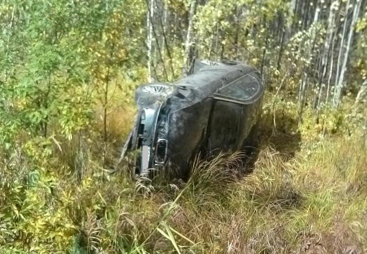 В перевернувшемся автомобиле пострадали два маленьких ребенка