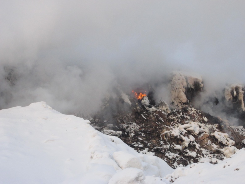 Пожар на полигоне Сурово-Сухоречье в феврале этого года. 
